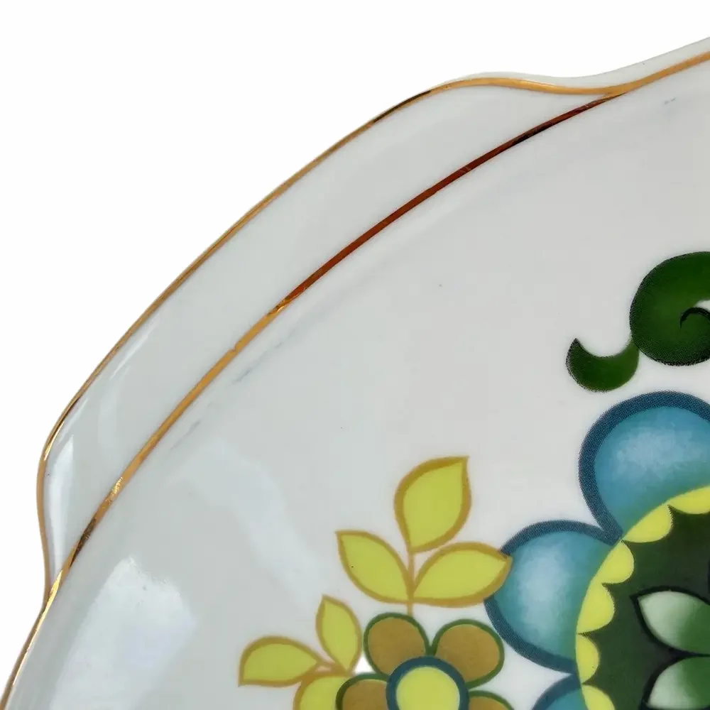 Vintage Porcelain PMR Jaeger & Co Bavaria Germany Chop Plate Large 12” Floral